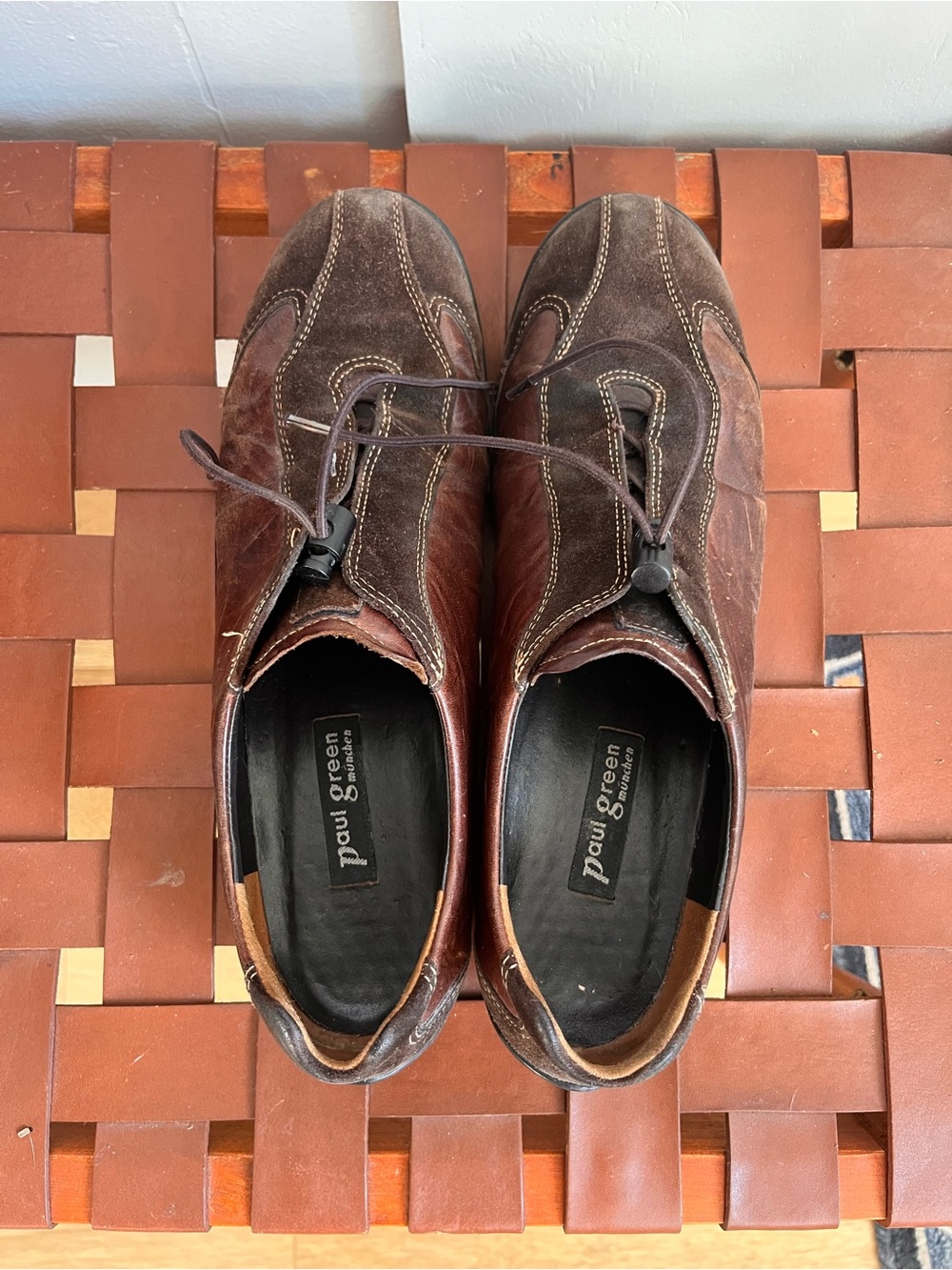 Paul Green Men's Brown Suede & Leather Lace-Up Oxfords